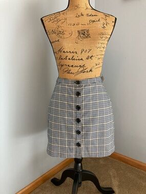 Abercrombie & Fitch Plaid Button-Front Mini Skirt Women Size XS